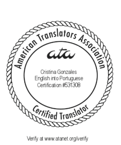 Tradutor Certificado ATA